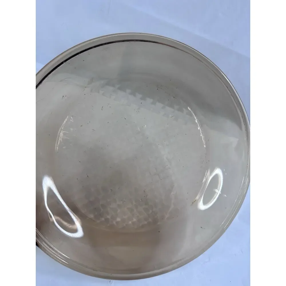 Vision Corning Ware Amber Glass Fry Skillet Pan 10 Inch Waffle Bottom No Lid